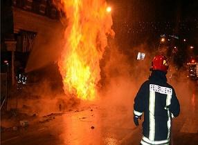 آتش سوزی اتوبوس زائران اربعین در کرمانشاه