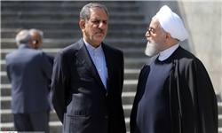 روحانی: سپاه باید در سازندگی و رشد اقتصادی به دولت کمک کند/ جهانگیری: قرارگاه خاتم باید متولی اجرای کارهای بزرگ و ماندگار در تاریخ کشور شود