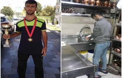 این قهرمان ملی در رستوران‌های تهران ظرف می‌شوید +تصاویر